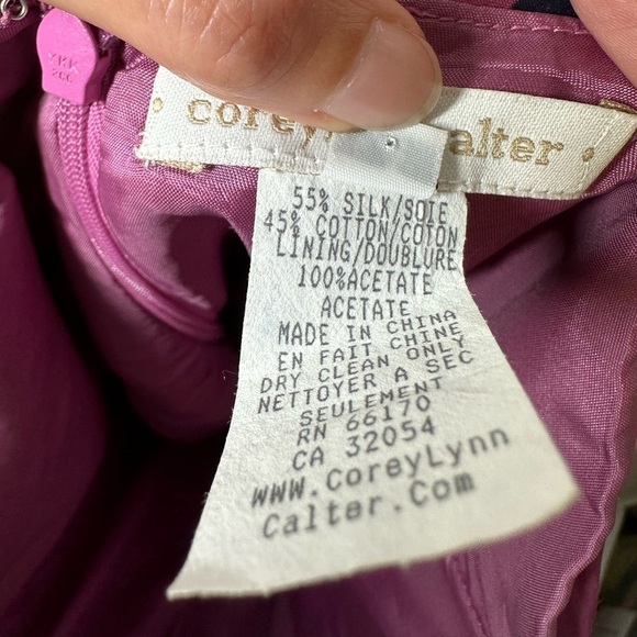 Anthropologie Corey Lynn Calter Navy & Purple Strapless Mini Dress Size 4 - Picture 6 of 8